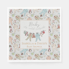 Guardanapo De Papel Bebê Está Frio Fora do Chá de fraldas de inverno