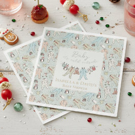 Guardanapo De Papel Bebê Está Frio Fora do Chá de fraldas de inverno