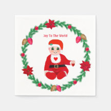 Bebê feliz de Natal fofo & coroa de pinheiro