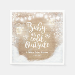 Guardanapo De Papel Bebê Inverno Está frio fora do chá Russo Napkin