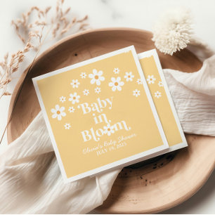 Guardanapo De Papel Bebê no Bloom Boho Daisy Yellow Chá de fraldas