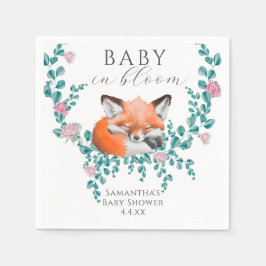 Guardanapo De Papel Bebê no Bloom Woodland Fox Greenerescer Chá de fra