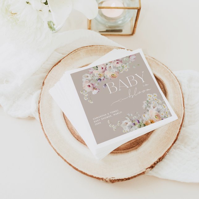 Guardanapo De Papel Bebê no Chá de fraldas de Primavera de Flor Selvag (Criador carregado)