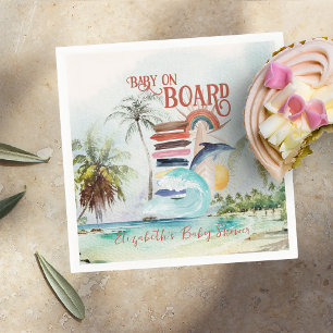 Guardanapo De Papel Bebê no Conselho Chá de fraldas de Surf de Verão