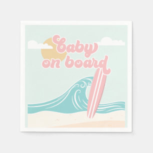 Guardanapo De Papel Bebê no Conselho Pink Beach Chá de fraldas