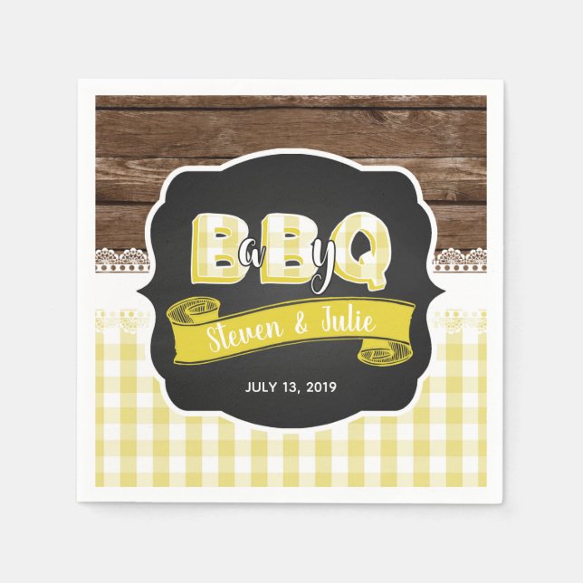 Guardanapo De Papel Bebê Q Chá Napkin - Amarelo (Frente)