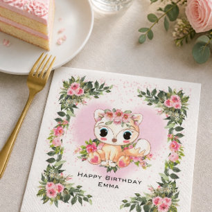 Guardanapo De Papel Bebê Raposa Personalizado