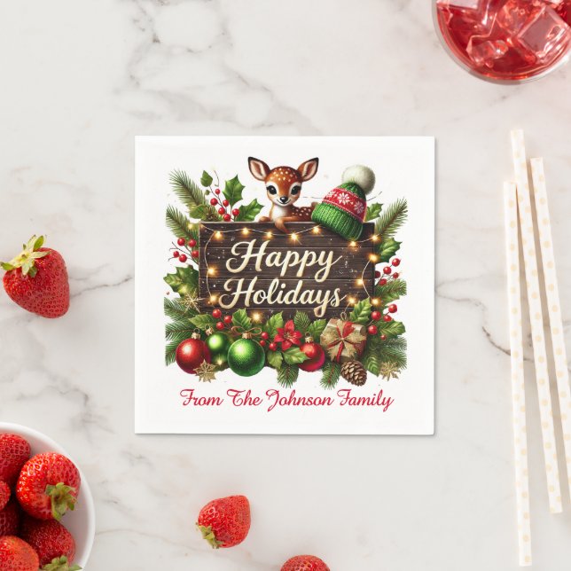 Guardanapo De Papel Bebê Rena Feliz Natal (Insitu)