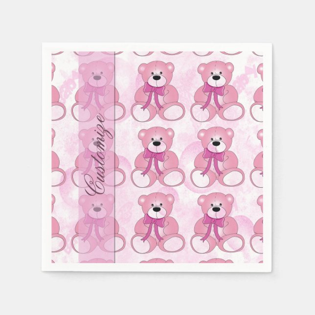Guardanapo De Papel Bebê Rosa Pia-Rosa Urso Náufragos (Frente)