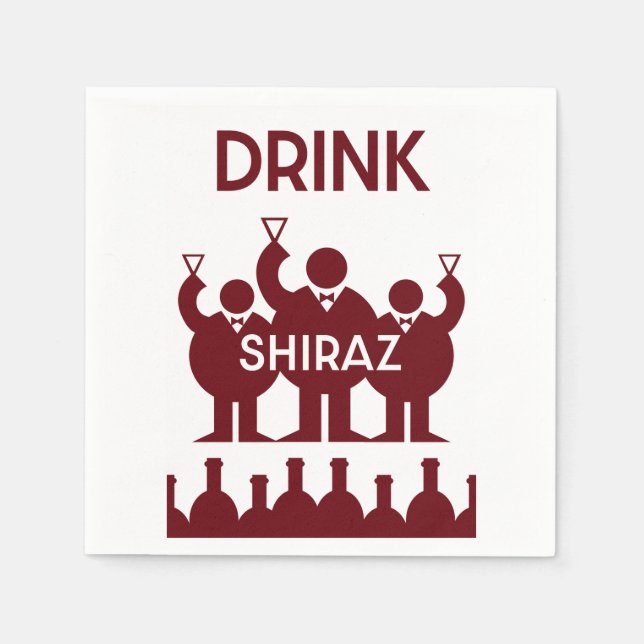 Guardanapo De Papel Bebedores de Vinho Shiraz (Frente)