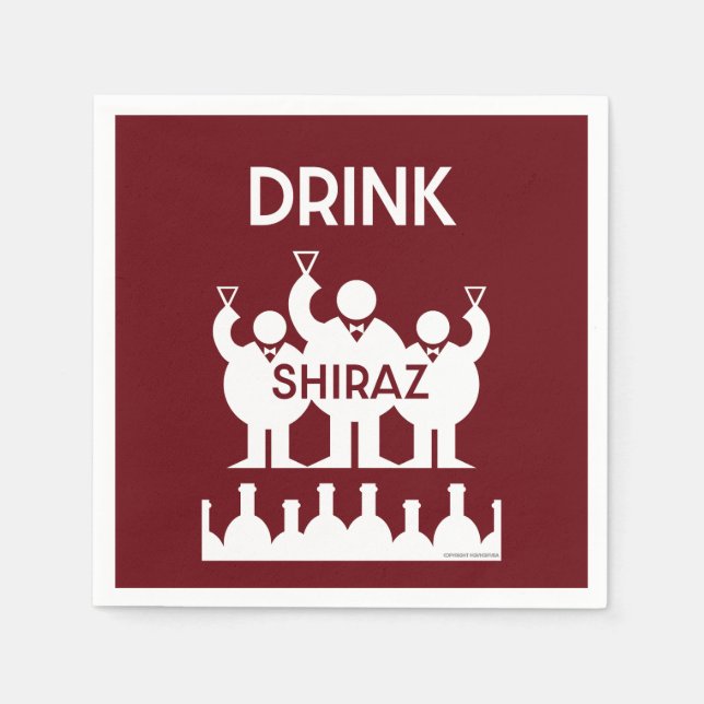 Guardanapo De Papel Bebedores de Vinho Shiraz (Frente)