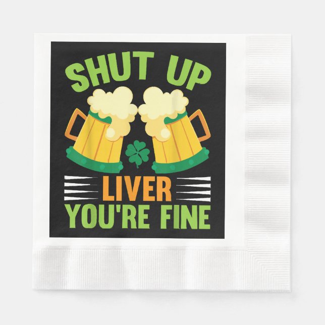 Guardanapo De Papel Bebendo de cerveja Saint Patricks Cale a boca fíga (Frente)