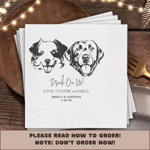 Guardanapo De Papel Beber Em Nós Pets Casamento De Desenho De Mão Pers