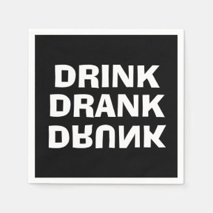 Guardanapo De Papel Beber Mensagem de Bebado de Bebida no Partido Pret