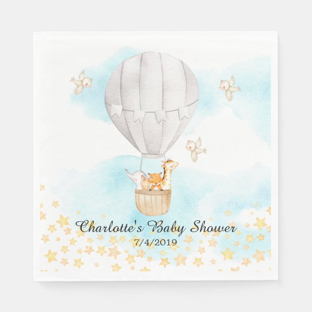 Guardanapo De Papel Bebês Animais de Ar Quente Papel Chá Balão de Ar N (Frente)