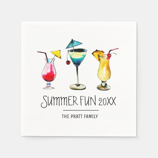 Guardanapo De Papel Bebida coquetel de verão (Frente)