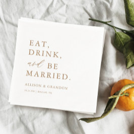 Guardanapo De Papel Bebida Dourada e seja casado Bar de casamento Napk