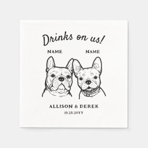 Guardanapo De Papel Bebidas Bonitas Nos Dois Cães Casando Cocktail
