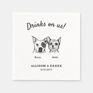 Guardanapo De Papel Bebidas Bonitas Nos Dois Cães Casando Cocktail