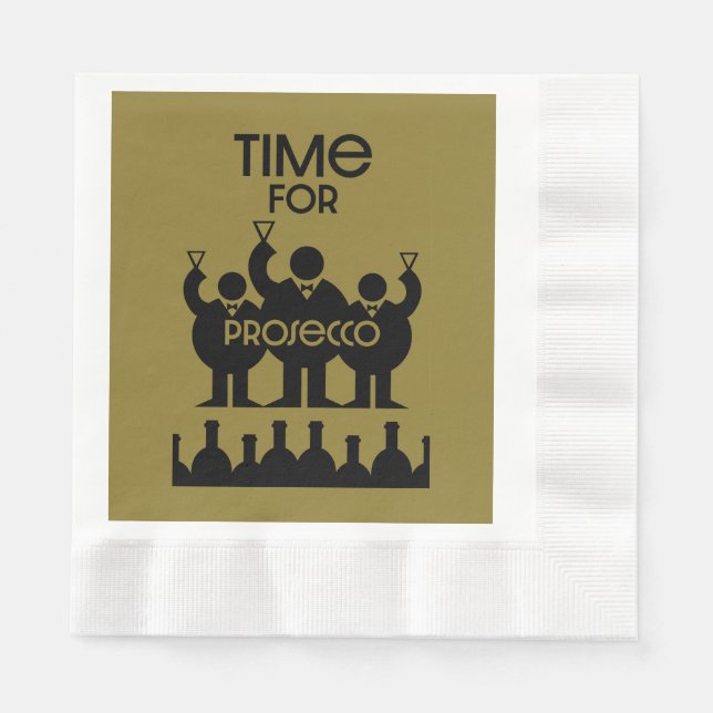 Guardanapo De Papel Bebidas De Vinho Prosecco (Frente)