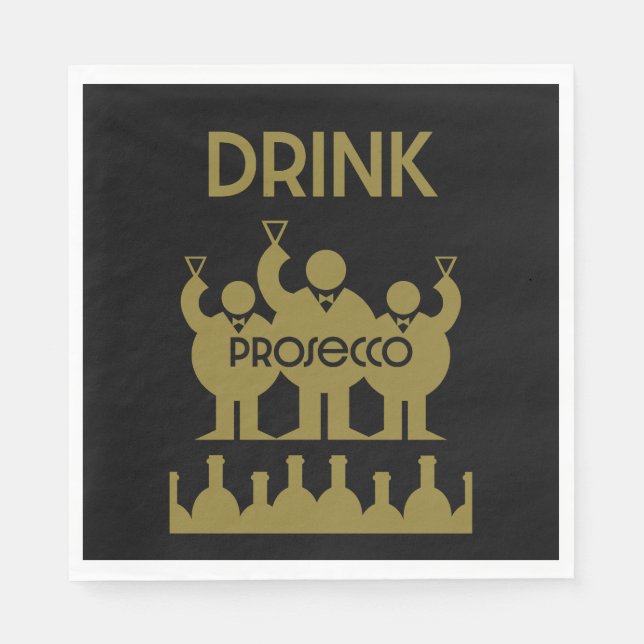 Guardanapo De Papel Bebidas De Vinho Prosecco (Frente)