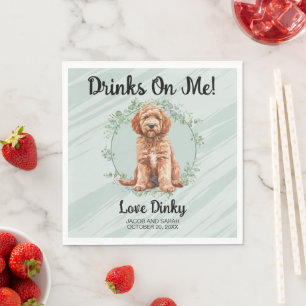 Guardanapo De Papel Bebidas Em Mim! Cachorro de Goldendoodle