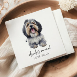 Guardanapo De Papel Bebidas Em Mim! Casamento de Cachorro Havanês
