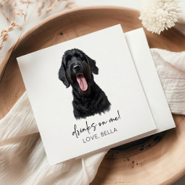 Guardanapo De Papel Bebidas Em Mim! Casamento de Cachorro Negra Russo 