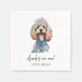 Guardanapo De Papel Bebidas Em Mim! Casamento de Poodle Dog Pet