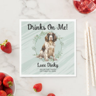 Guardanapo De Papel Bebidas em mim! Casamento Inglês Springer Spaniel