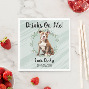 Guardanapo De Papel Bebidas Em Mim! Pecado de casamento Pitbull Dog
