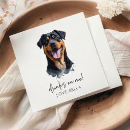 Guardanapo De Papel Bebidas Em Mim! Rottweiler Dog Pet Weding