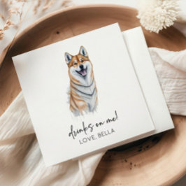 Guardanapo De Papel Bebidas Em Mim! Shiba Inu Dog Pet Weding Weding