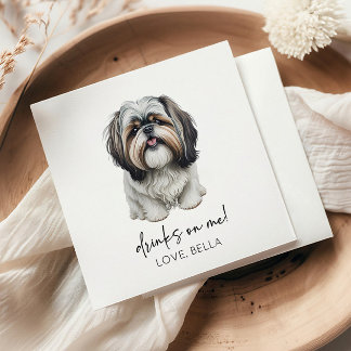 Guardanapo De Papel Bebidas Em Mim! Shih Tzu Dog Pet Weding Weding