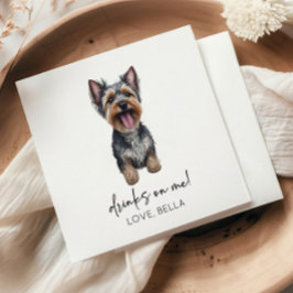 Guardanapo De Papel Bebidas Em Mim! Yorkshire Terrier Yorkie Dog Weddi