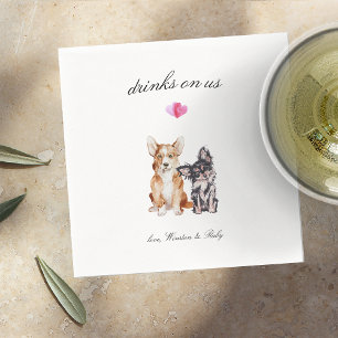 Guardanapo De Papel Bebidas Em Nós Casamento Cão-De-Pé-Bela