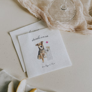 Guardanapo De Papel Bebidas Em Nós Casamento de Cachorro Pet Bonito