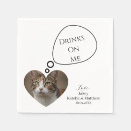Guardanapo De Papel Bebidas Fofas Por Minha Conta Casamento de Gato de
