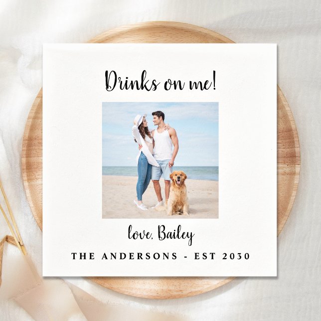 Guardanapo De Papel Bebidas Modernas Em Mim Foto De Casamento De Anima (Criador carregado)