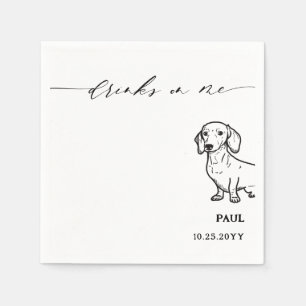 Guardanapo De Papel Bebidas no Casamento de Cachorros Dachshund Doxie