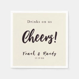 Guardanapo De Papel Bebidas Nos Anima Casamento Simples Minimalista Ec