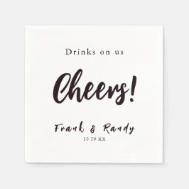 Guardanapo De Papel Bebidas Nos Animam Casamento Simples E Minimalista