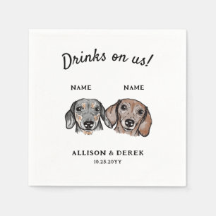 Guardanapo De Papel Bebidas Por Aquarela No Casamento De Cachorro De D