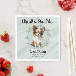 Guardanapo De Papel Bebidas Por Minha Conta! Cachorro Papillon casamen