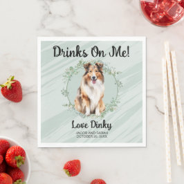Guardanapo De Papel Bebidas Por Minha Conta! Casamento de cão da raça