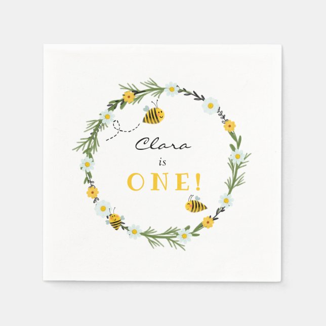 Guardanapo De Papel Bee Birthday (Frente)