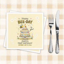 Guardanapo De Papel Bee Day First Birthday Party Paper Napkins