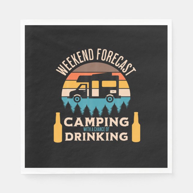 Guardanapo De Papel Beer Camping With Beer Birthday (Frente)