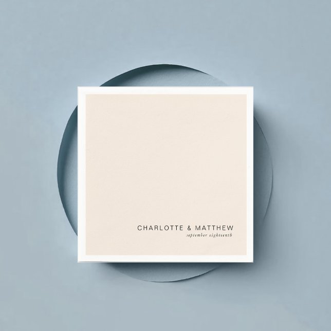 Guardanapo De Papel bege moderno (Customer specific, beautiful, modern, minimal, beige, wedding napkins.)