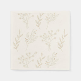 Guardanapo De Papel Beige Floral Boho Wedding
